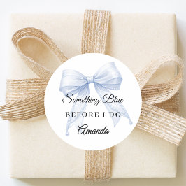 Adesivo Laço azul Something Bridal Showe