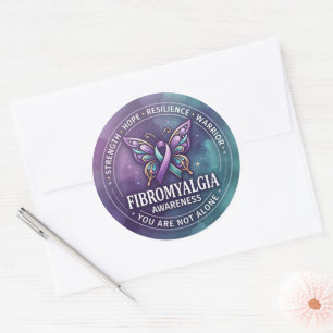 Adesivo Laço Borboleta de Conscientização da Fibromialgia