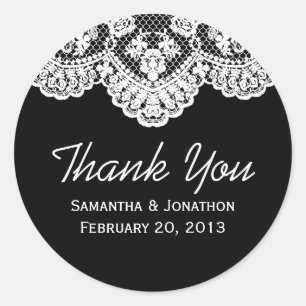 Adesivo Laço branco e obrigado preto do casamento você