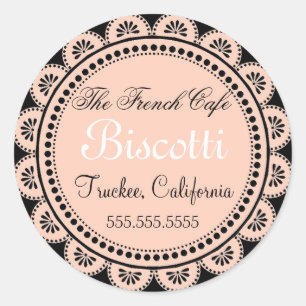 Adesivo Laço cor-de-rosa dos biscoitos caseiros