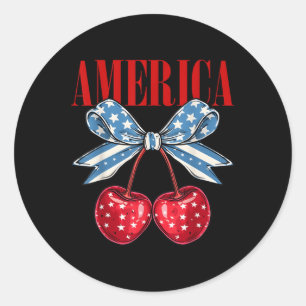 Adesivo Laço de Cereja Coquete Americana Bandeira Patrióti