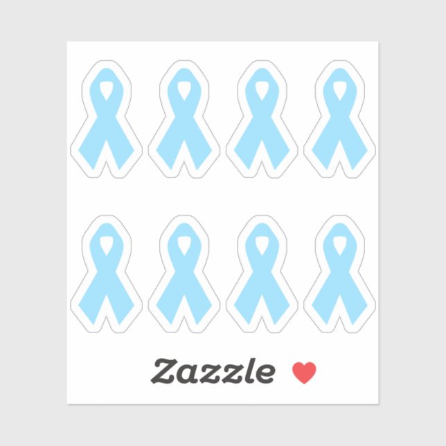 Adesivo Laço de conscientização azul claro (Folha)