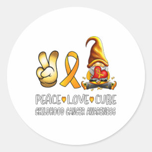 Adesivo Laço de Conscientização do Câncer Infantil Paz Amo