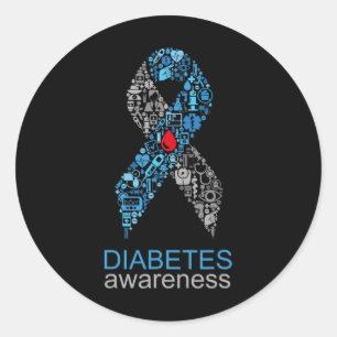 Adesivo Laço de conscientização do Dia Mundial do Diabetes
