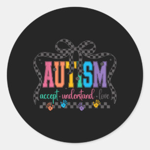 Adesivo Laço de Coquete Autism Aceitar Entender Amar Autis
