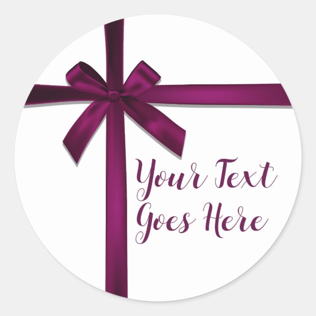 Adesivo Laço de fita de cetim de vinho Natal Festa de Nata (Frente)