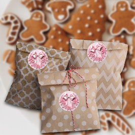 Adesivo Laço de Natal Rosa Bordado