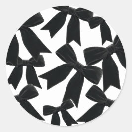 Adesivo Laço de Veludo Preto Festa de Aniversário Elegante