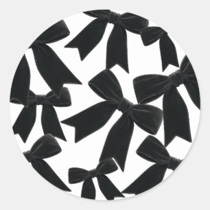 Adesivo Laço de Veludo Preto Festa de Aniversário Elegante