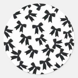 Adesivo Laço de Veludo Preto Festa de Aniversário Elegante