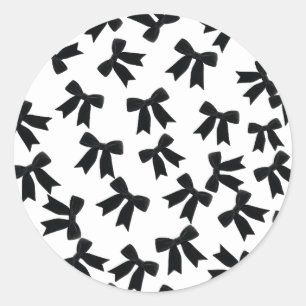 Adesivo Laço de Veludo Preto Festa de Aniversário Elegante