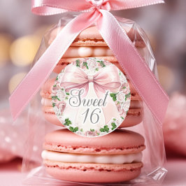 Adesivo Laço Rosa Coquete Floral Vintage Doce 16