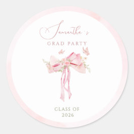 Adesivo Laço rosa coquette FLORAL graduação
