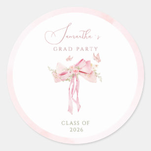Adesivo Laço rosa coquette FLORAL graduação