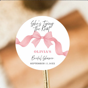 Adesivo Laço Rosa Ela Está Se Casando Lindo Chá de Panela 