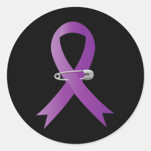 Adesivo Laço Roxo de Conscientização da Epilepsia no Bolso