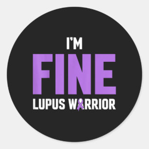 Adesivo Laço Roxo Eu Estou Bem Guerreiro do Lúpus