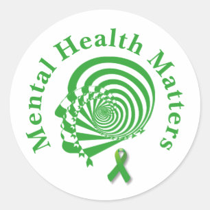 Adesivo  Laço Verde &Conscientização da Saúde Mental  
