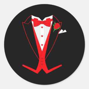 Adesivo Laço Vermelho de Tuxedo do Dia dos Namorados para 