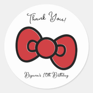 Adesivo Laco Vermelho Fofo Festa de Aniversário de Babysho