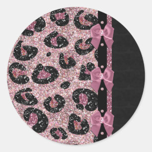 Adesivo Laços de Fita Estampa de Leopardo Rosa RAB Rockabi