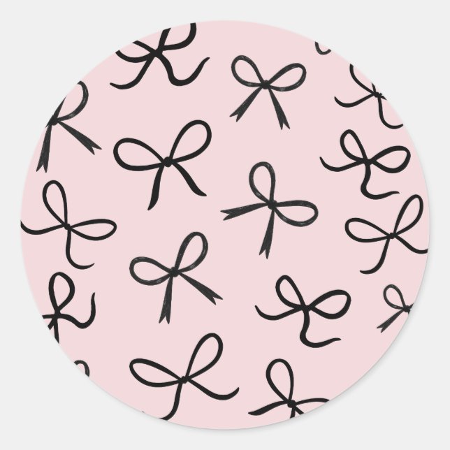 Adesivo Laços Pretos Pequenos Fofos e Na Moda Rosa (Frente)