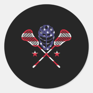 Adesivo Lacrosse American Flag 4 De Julho Lax Player