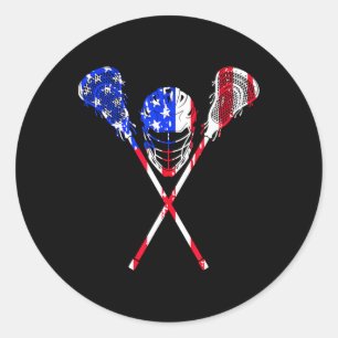 Adesivo Lacrosse American Flag Gift Design Lax Player Stic