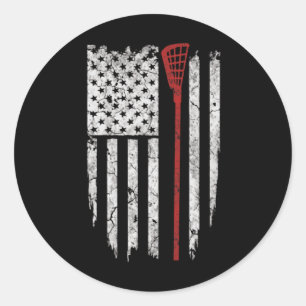 Adesivo Lacrosse American Flag Men Oferece Camisetas