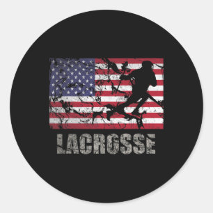 Adesivo Lacrosse American Flag Usa Flag Fan Vintage Retro