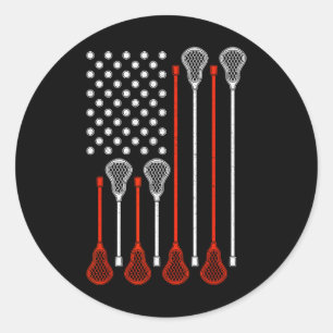 Adesivo Lacrosse American Flag - Usa Patriotic Lax