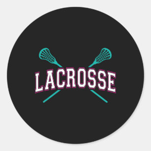 Adesivo Lacrosse Crosssed Sticks Lax Girly Teal Pink Head