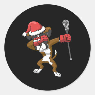 Adesivo Lacrosse Dabbing Boxer Cachorro Lax Esporte de Nat