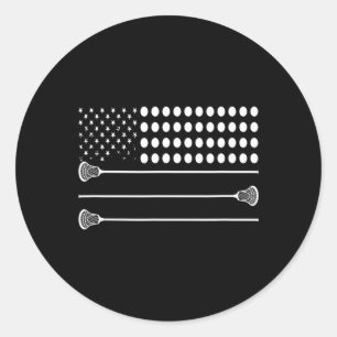 Adesivo Lacrosse Flag Usa - Jogador de Lax Engraçado