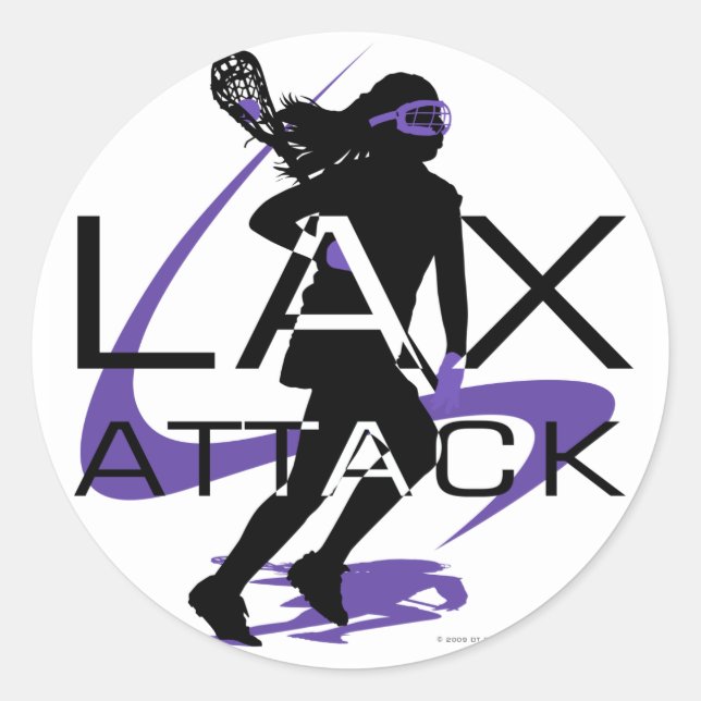Adesivo Lacrosse Girls LAX Attack Purple (Frente)