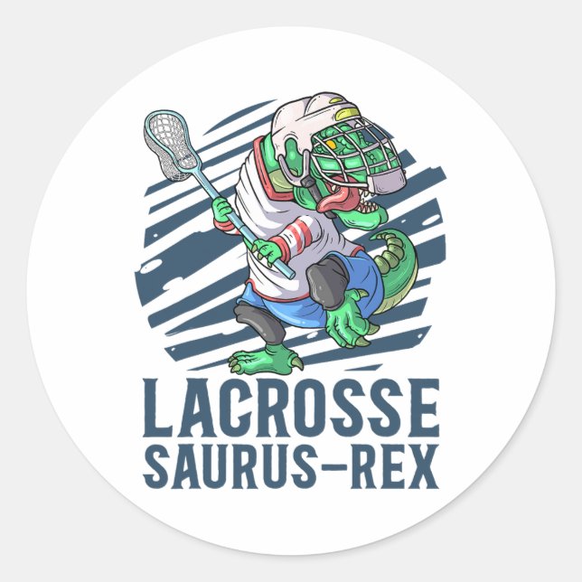 Adesivo Lacrosse-o-saurus T Rex Dinossaur Com Lacrosse Sti (Frente)