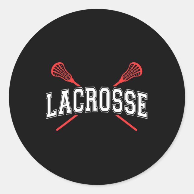 Adesivo Lacrosse Red Crossed Sticks para jovens ou adultos (Frente)