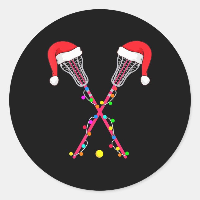 Adesivo Lacrosse Santa Hat Natal Luz Divertimento Natal (Frente)