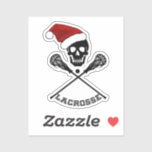 Adesivo Lacrosse Skull Christmas<br><div class="desc">Ei, fãs de esportes! Vestidos para o seu esporte favorito... Lacrosse! * Os adesivos Natal estão disponíveis em várias opções de tamanho. O crânio está festivo com o Chapéu Santa e pronto para decoração de férias! * Escolha pequeno tamanho e uso para projetos DIY, projetos de artesanato e ideias de...</div>