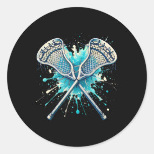 Adesivo Lacrosse Splash Player Crosssed Sticks