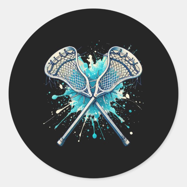 Adesivo Lacrosse Splash Player Crosssed Sticks (Frente)