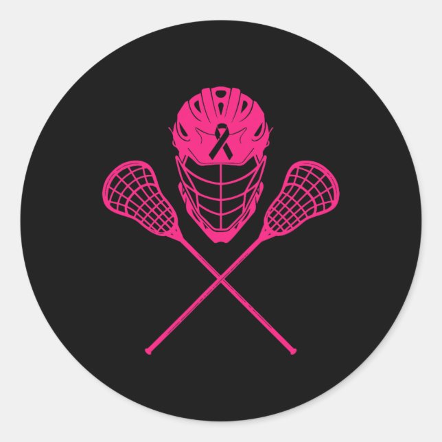 Adesivo Lacrosse Stick Brek Sensibilização para o Cancer R (Frente)