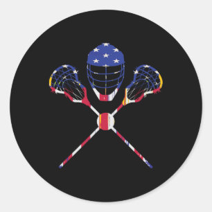 Adesivo Lacrosse Stick Us Flag Player Lacrosse