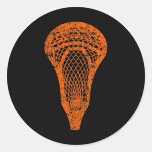 Adesivo Lacrosse Stick Vintage Orange Team Color Lax