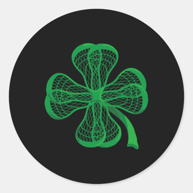 Adesivo Lacrosse Sticks Shamrock Clover Irish Lucky Lax Gi (Frente)