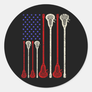 Adesivo Lacrosse Usa Flag American Lax Sticks