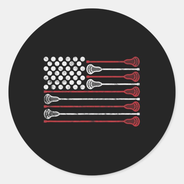 Adesivo Lacrosse USA Flag Lax  (Frente)