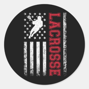 Adesivo Lacrosse Usa Flag Lax Shirt Men Meninas