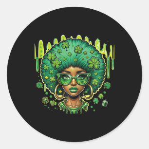 Adesivo Ladra africano-americana Leprechaun preta Dia de S