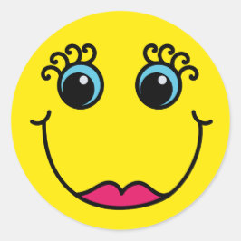 Adesivo Lady Emoji Face Amarela